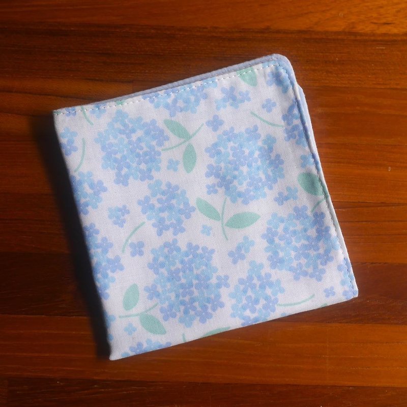 日本二重纱手帕 = 绣球花 = 蓝 (共3色) - 手帕/方巾 - 棉．麻 