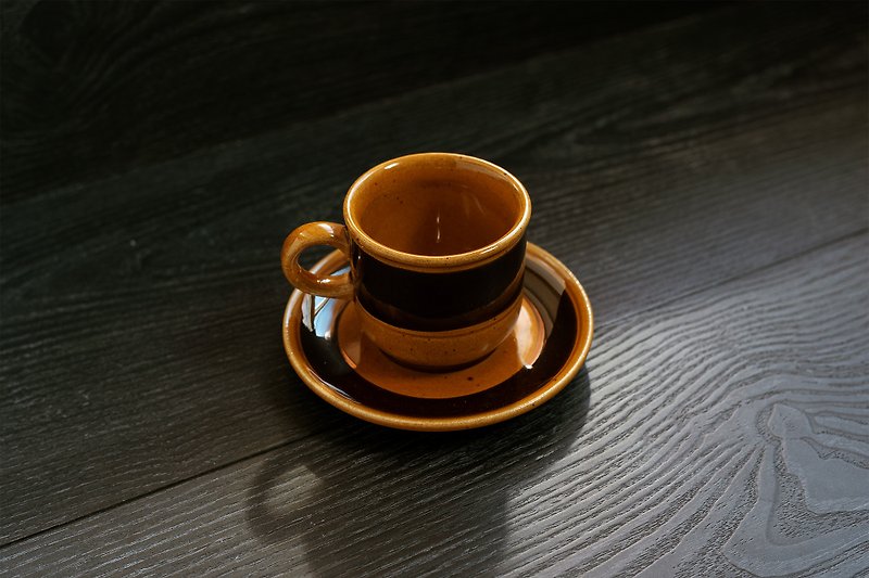 MelittaーBurgund系列手绘古董espresso咖啡杯盘 / 手冲咖啡可用 - 咖啡杯/马克杯 - 陶 咖啡色