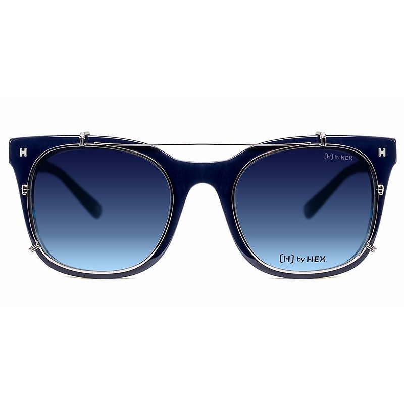 光学眼镜配前挂式墨镜 | 太阳眼镜 | 蓝色造型 | 台湾制造 | 胶框 - 眼镜/眼镜框 - 其他材质 蓝色