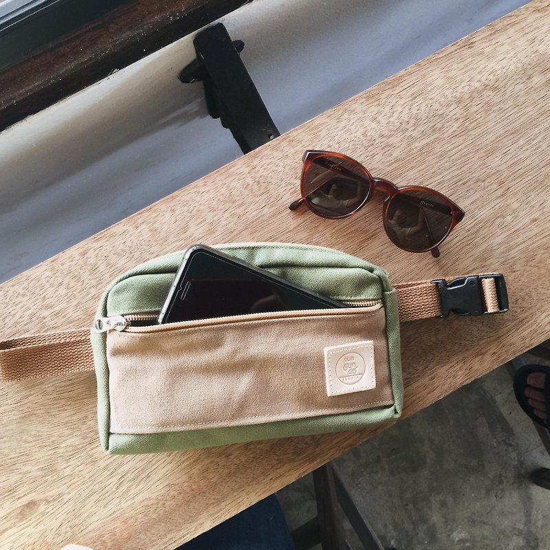 belt bag brown and army green colour - 后背包/双肩包 - 其他材质 卡其色