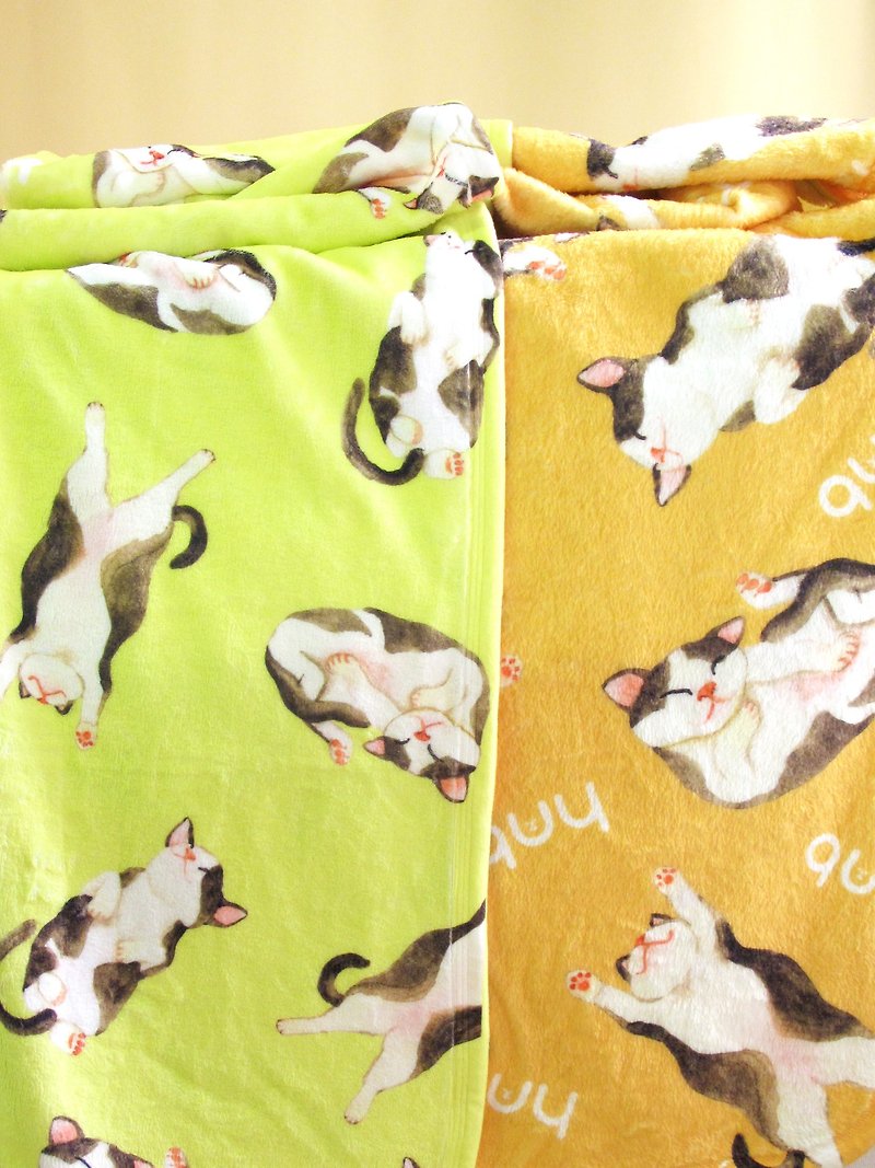猫咪 小猫 毛毯 小狗 空调毯 暖暖毯 被毯 披毯 保暖毯 宠物盖毯 - 被子/毛毯 - 棉．麻 黄色