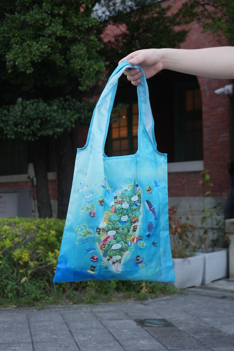 折叠购物袋 - 台湾岛四面环海 - 化妆包/杂物包 - 聚酯纤维 