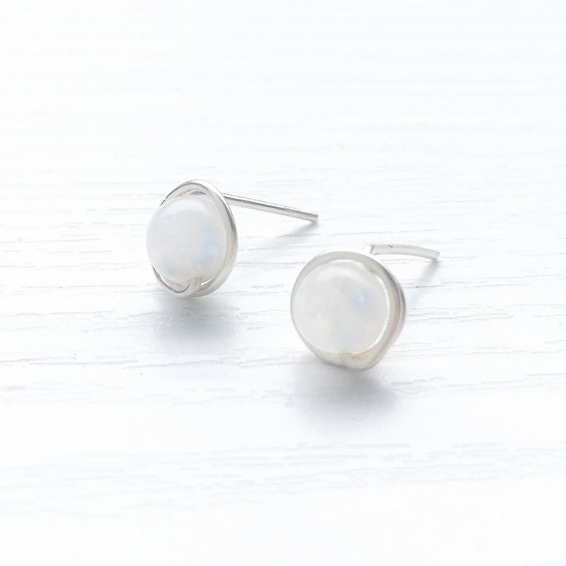 GENIES精灵系列 - 月光石 纯银 限量 防水 耳环 耳夹 耳骨夹 - 耳环/耳夹 - 其他材质 白色