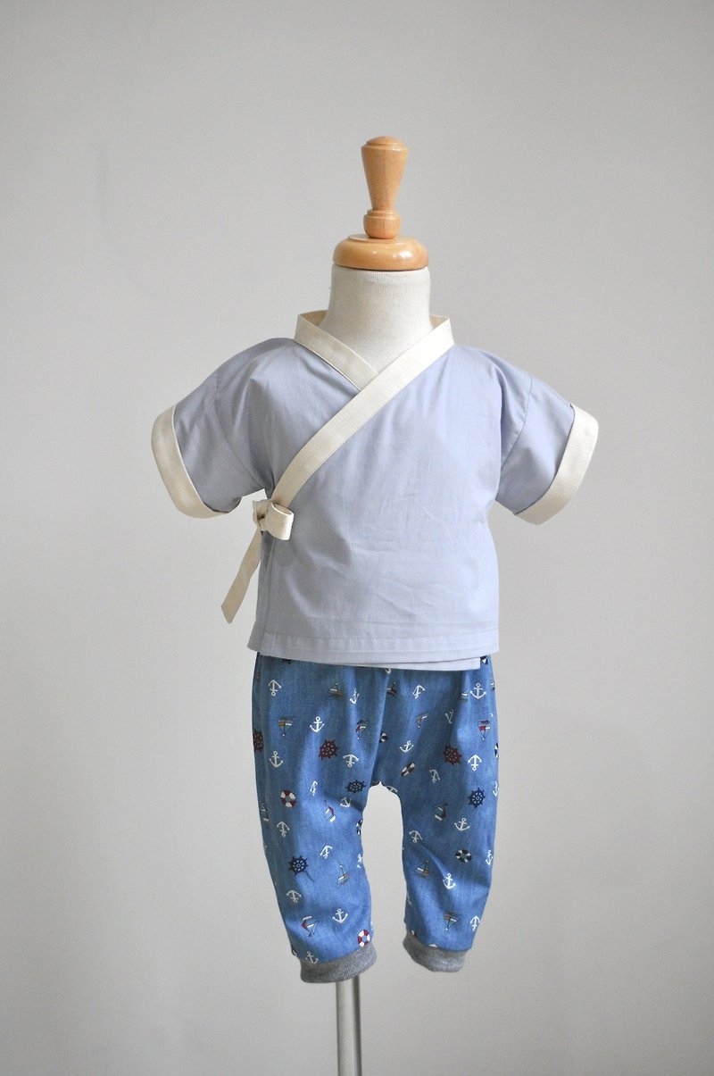 男生 日式和风上衣 - 其他 - 棉．麻 蓝色
