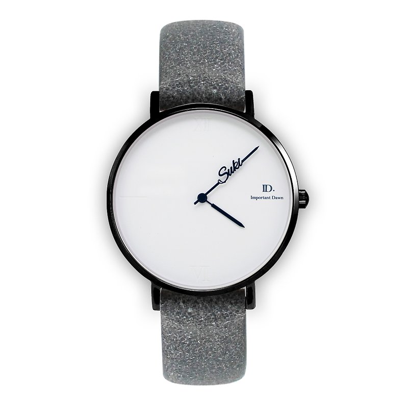 定制化姓名指针手表--36mm罗马款深灰皮革小表款 - 女表 - 真皮 灰色