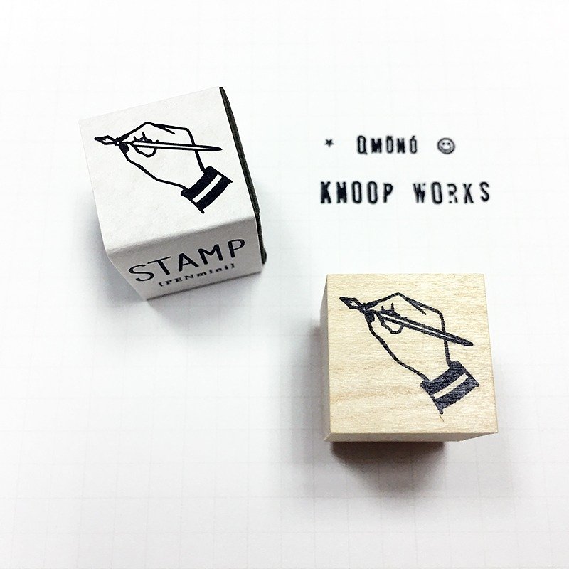 日本 KNOOP WORKS 印章 (握笔 - D) - 印章/印台 - 木头 卡其色