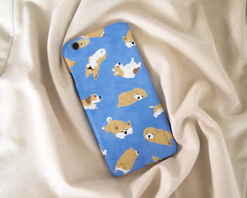 Sleepy Dogs iPhone 手机壳 เคสไอโฟนหมาน้อย - 手机壳/手机套 - 塑料 蓝色