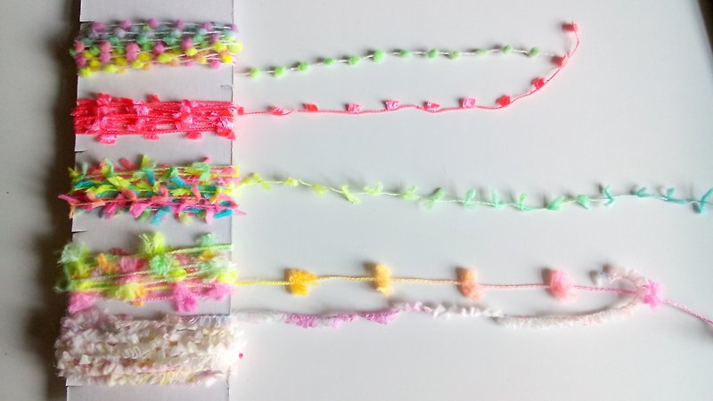 Diary Decoration Rainbow Shed Line 2 m 5 types - 编织/刺绣/羊毛毡/裁缝 - 棉．麻 多色