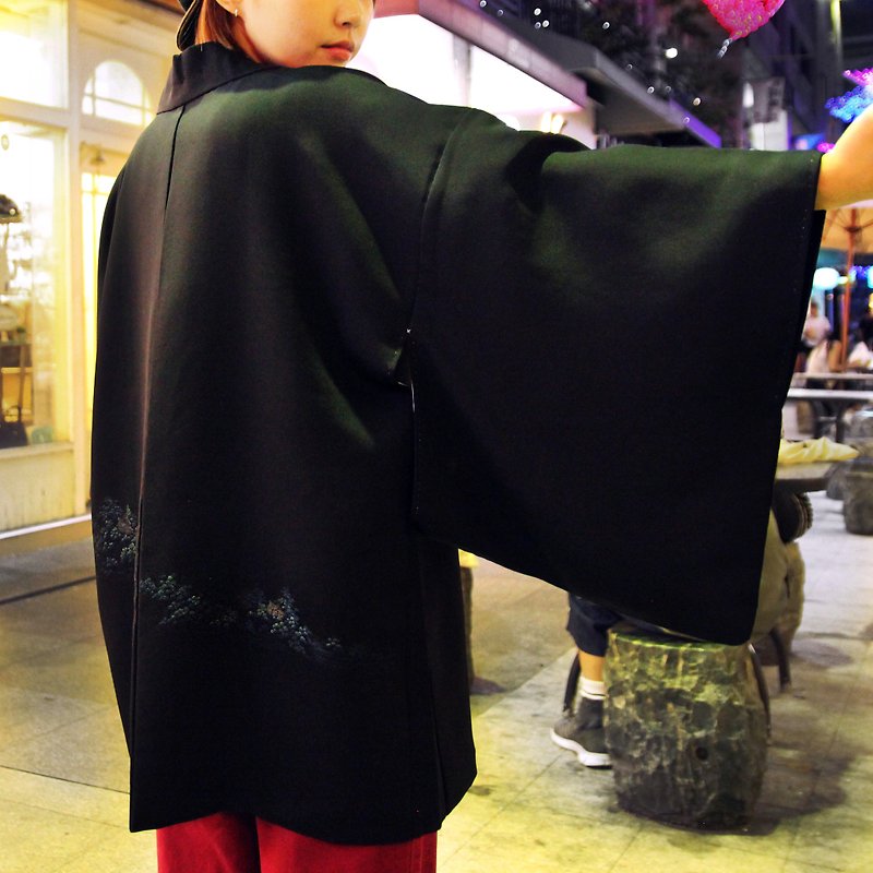 Tsubasa.Y 古着屋 刺绣 至今思项 003 日本羽织 , Vintage Haori - 女装休闲/机能外套 - 丝．绢 