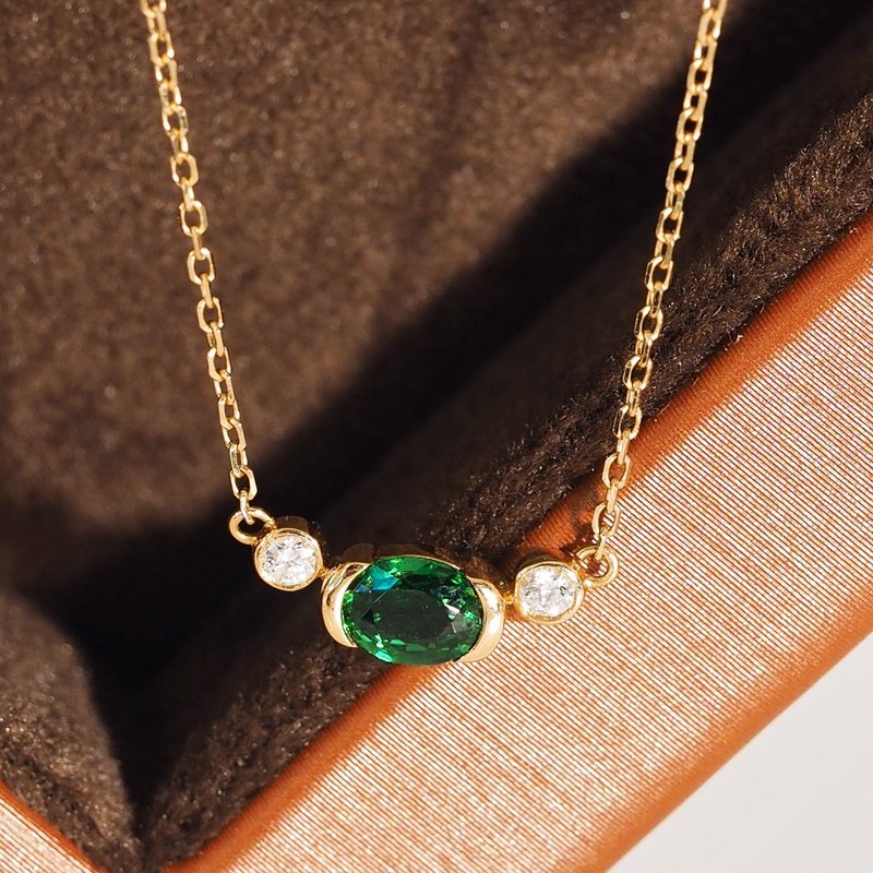 18K金沙弗来石糖果项链 18K Gold Tsavorite Gem Candy Neck - 项链 - 贵金属 