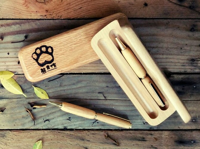 【熊肯作木工坊】//定制化// 手作造型笔+笔盒 - 其他书写用品 - 木头 咖啡色
