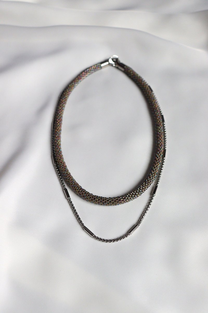 Beaded Necklace, Glass Necklace, Women Jewelry, multifunctional jewelry - 项链 - 玻璃 多色