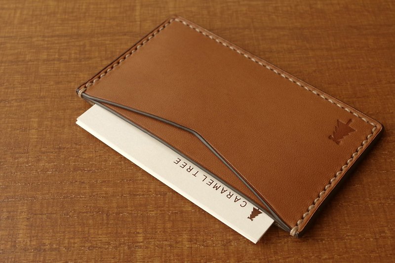 【受注生産】Business Card Case　slim-type　brown - 名片夹/名片盒 - 真皮 咖啡色