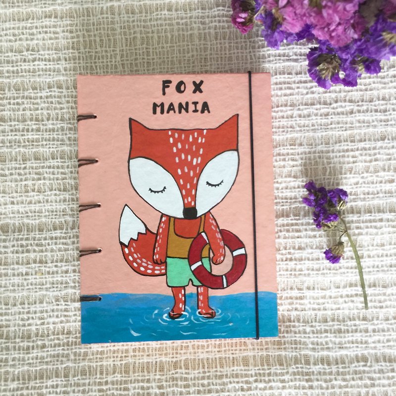 Fox  Notebook Paintingnotebook Handmadenotebook Diary Journal  筆記本 - 笔记本/手帐 - 纸 粉红色