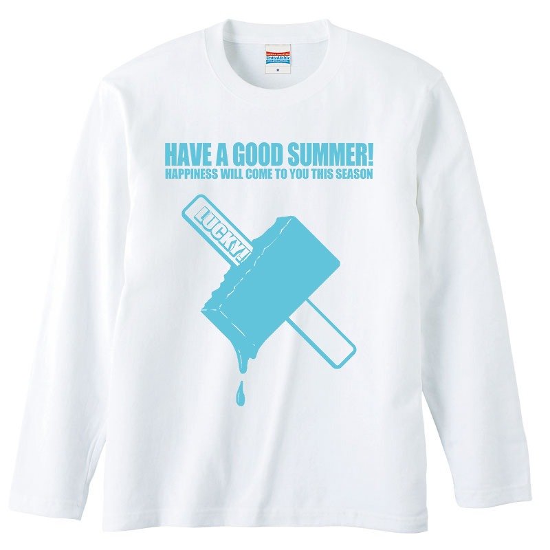 ロングスリーブTシャツ / Good luck - 男装上衣/T 恤 - 棉．麻 白色