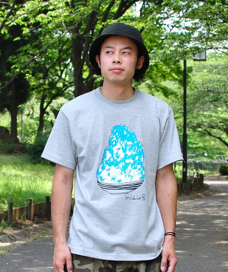かき氷 刨冰 メンズtシャツ BlueHawaii  Gray S M L XL 2XL 3XL - 男装上衣/T 恤 - 棉．麻 灰色