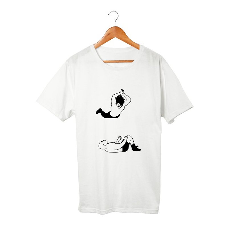 ダイビングボディプレス T-shirt - 男装上衣/T 恤 - 棉．麻 白色
