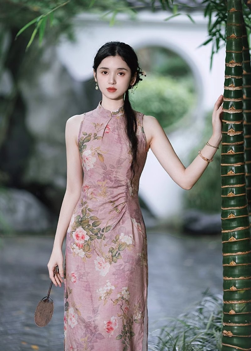 西子妆 中国风改良旗袍 - 洋装/连衣裙 - 其他材质 紫色