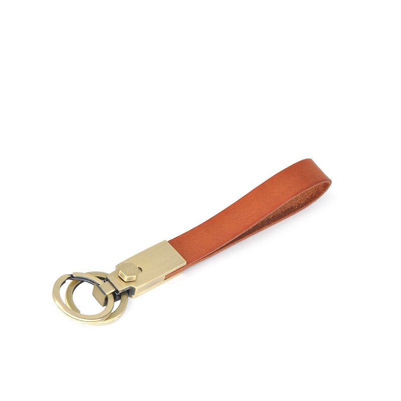 【DOZI皮革手作】双圈皮革钥匙圈 皮革可自由选色 - 钥匙链/钥匙包 - 真皮 