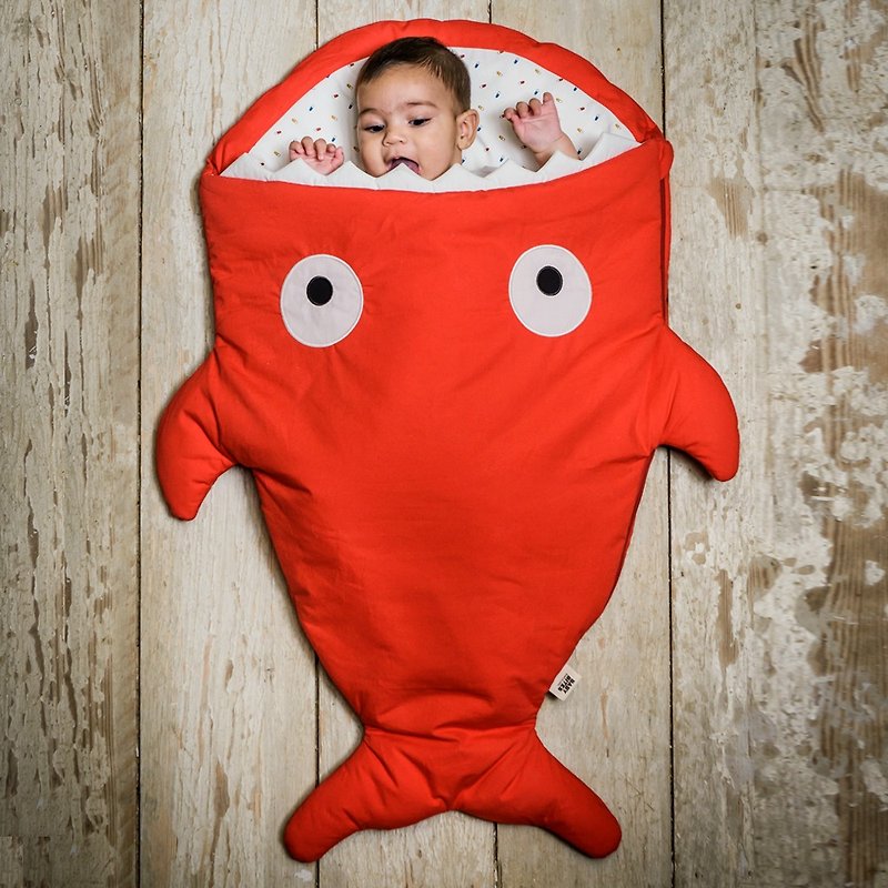 BabyBites鲨鱼咬一口 纯棉婴幼儿多功能睡袋-喜气红 - 满月礼盒 - 棉．麻 红色
