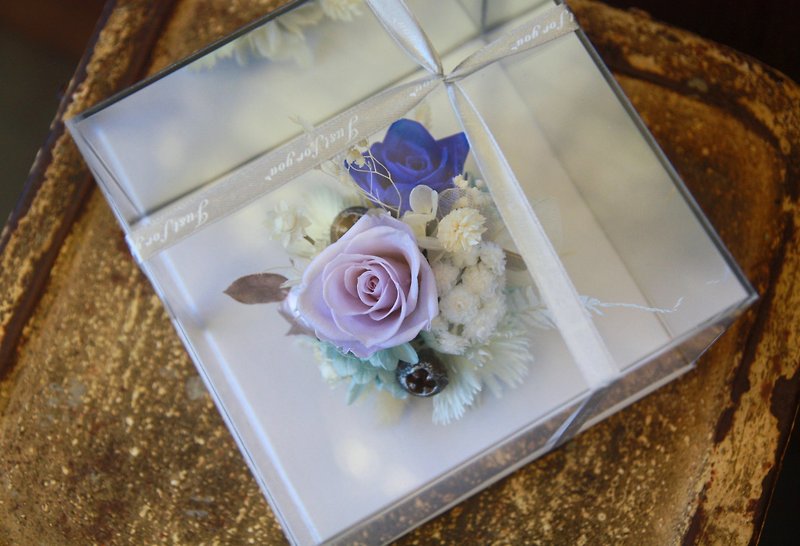 时光宝盒 不凋花镜面盒 情人节限定款赠礼盒包装 - 干燥花/捧花 - 植物．花 紫色