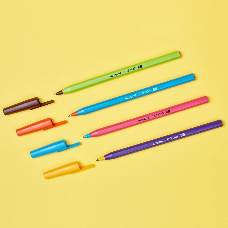Monami-马卡龙六角彩杆原子笔四入组,MNM15307B - 圆珠笔/中性笔 - 塑料 多色