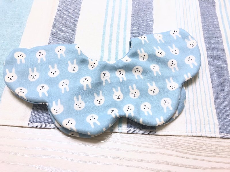 兔兔(淡蓝)/日本八层纱三阶段成长型围兜.口水巾-双面花瓣造型 - 婴儿饰品 - 棉．麻 蓝色
