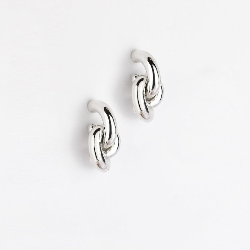 Knot II 纯银耳环 - 耳环/耳夹 - 纯银 
