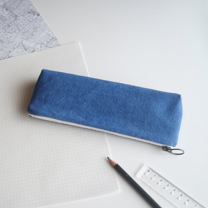水洗棉笔袋 # 经典蓝 - 铅笔盒/笔袋 - 棉．麻 蓝色
