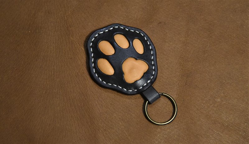 QQ猫掌 柔软可捏 肉球皮革钥匙圈 / 吊饰(黑) - 钥匙链/钥匙包 - 真皮 多色