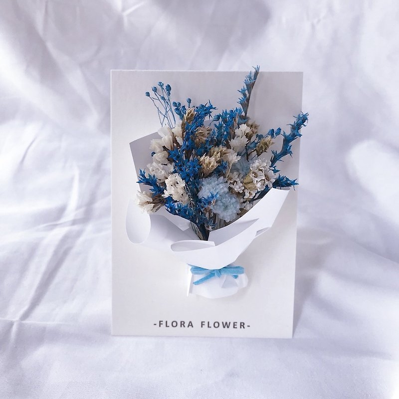 Flora Flower干燥花卡片-蓝白色系 - 卡片/明信片 - 植物．花 蓝色