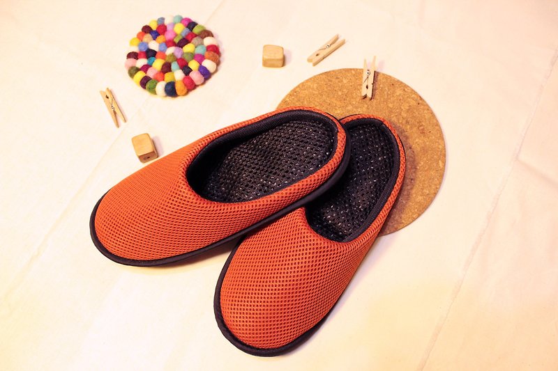 AC RABBIT 机能室内气垫拖鞋-全包式-橘色 舒适 减压 原创 - 室内拖鞋 - 聚酯纤维 橘色