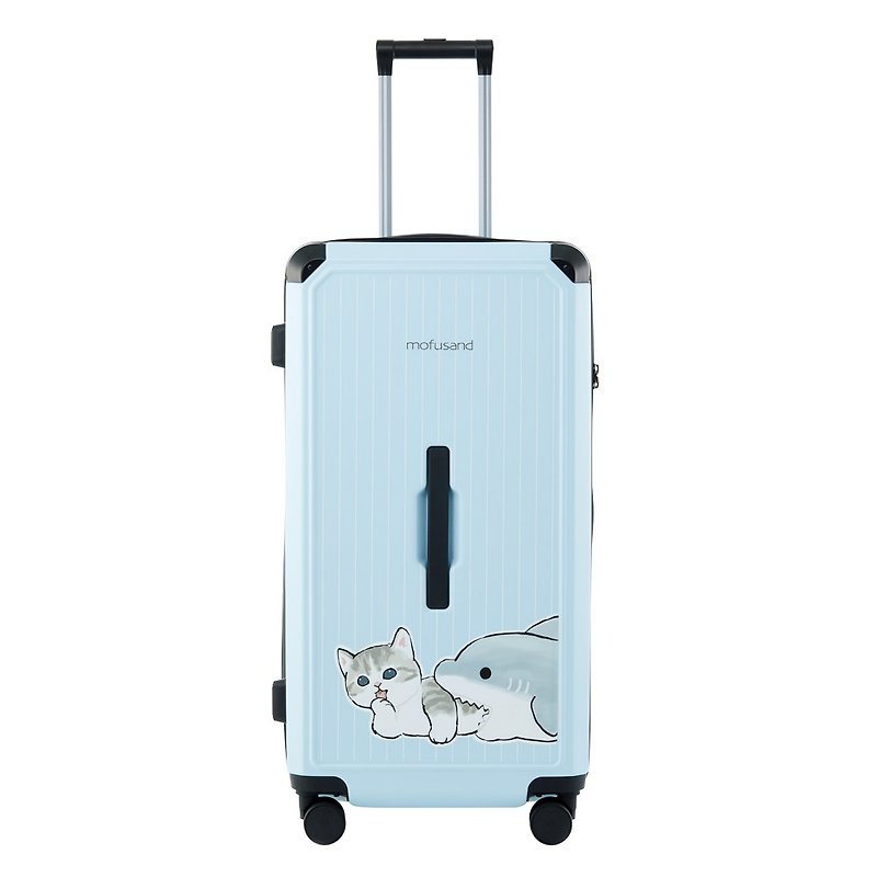 【MOFUSAND】猫福珊迪20寸拉链款胖胖箱-猫鲨蓝 - 行李箱/行李箱保护套 - 塑料 蓝色