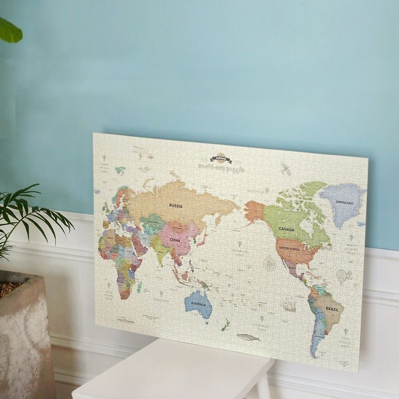 indigo-世界地图拼图1000片-粉彩版,IDG70541 - 拼图 - 纸 多色