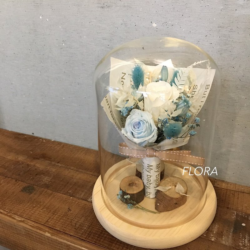 FLORA 玻璃罩钟永生玫瑰花束 - 干燥花/捧花 - 植物．花 多色