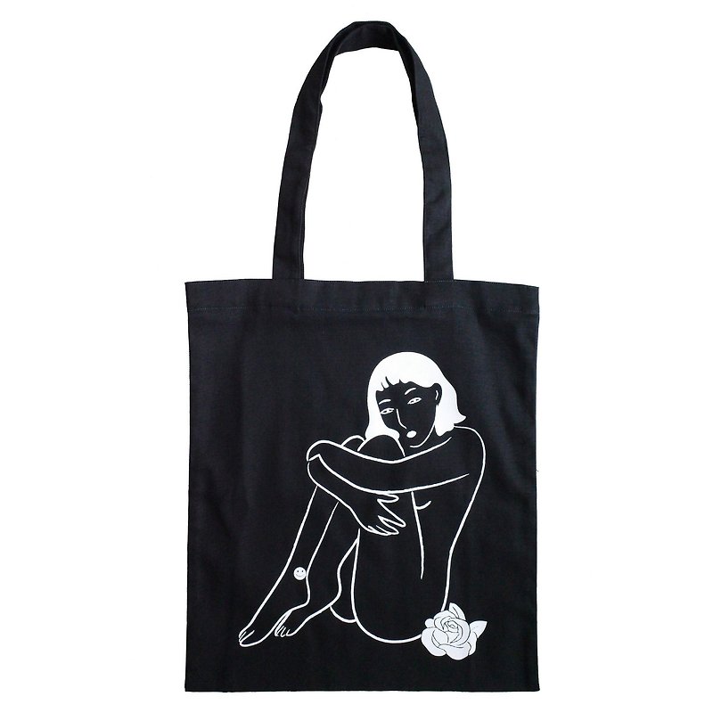 Naked lady Tote bag - 其他 - 棉．麻 黑色