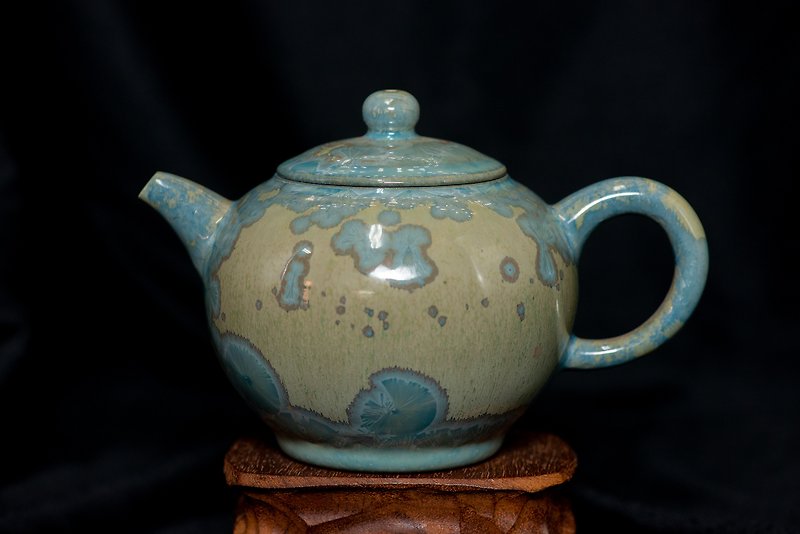 手拉坯结晶釉茶壶 - 茶具/茶杯 - 陶 