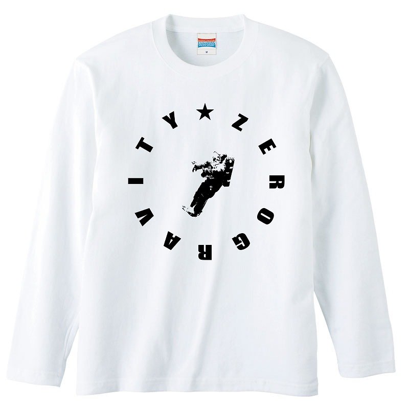 ロングスリーブTシャツ / Zero Gravity - 男装上衣/T 恤 - 棉．麻 白色