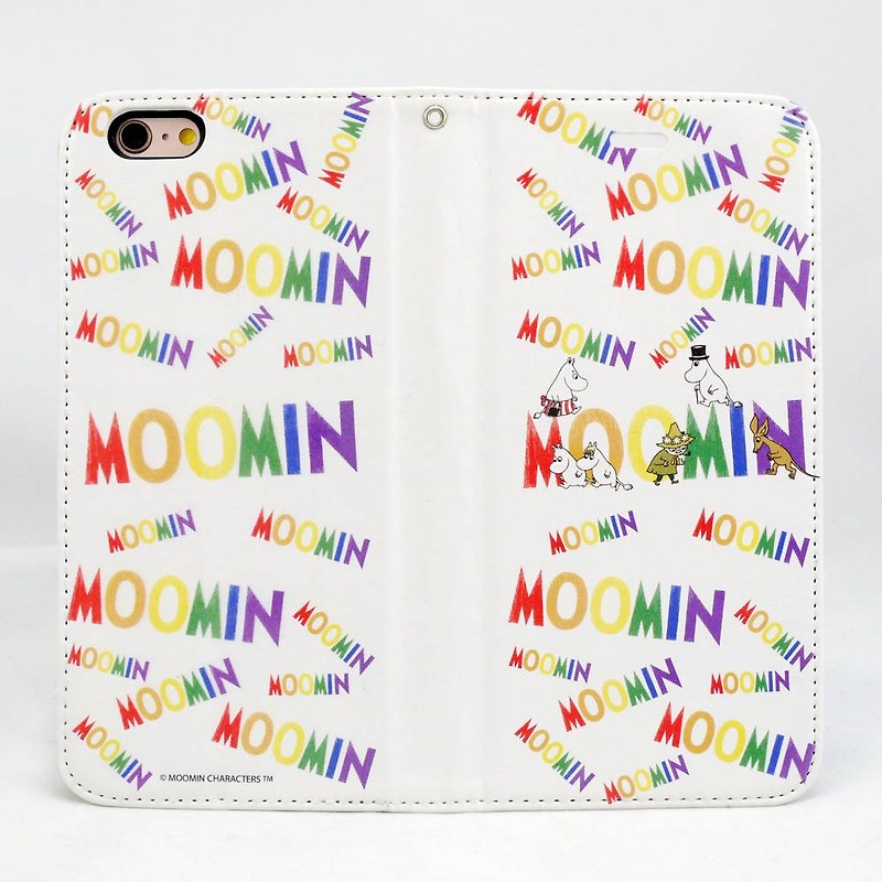 Moomin噜噜米正版授权-磁吸手机皮套【Moomin Family(白)】 - 手机壳/手机套 - 真皮 多色