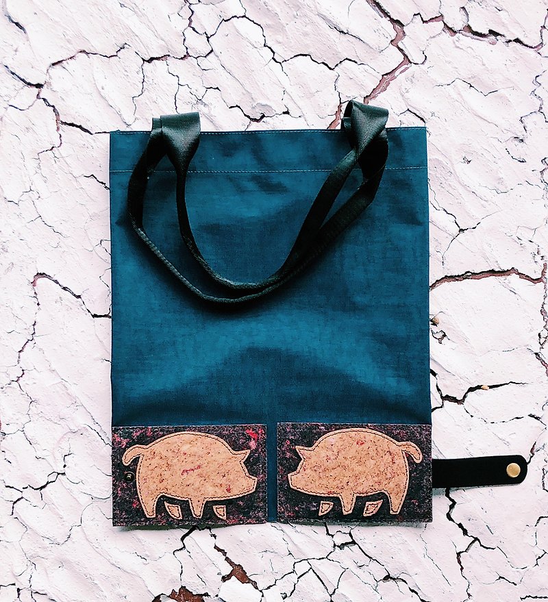 Foldable bag, ecobag, shopping bag, recycled leather, tote bag, market bag - 其他 - 环保材料 红色