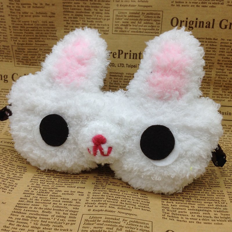 棉花糖动物眼罩-白兔 - 寝具 - 聚酯纤维 白色