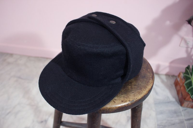 [Vintage帽子]{意大利制里标}GIPO深蓝色100%羊毛帽(Made in Italy)(圣诞礼物交换礼物) - 帽子 - 羊毛 蓝色