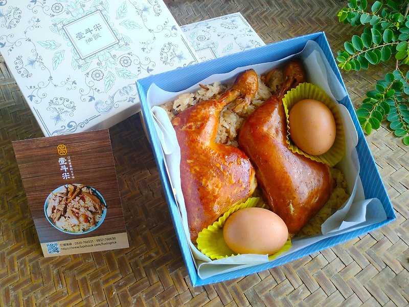壹斗米双鸡腿油饭弥月礼盒 - 五谷杂粮/米 - 新鲜食材 咖啡色