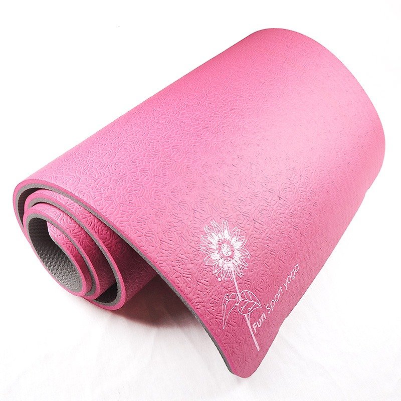 Fun Sport 【微笑心花】环保双色瑜珈垫(厚12mm)(灰红)送瑜珈背袋 - 其他 - 塑料 