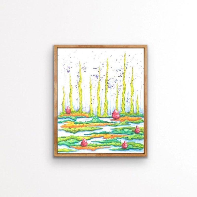 水彩花卉画-沼泽画、风景画 - 墙贴/壁贴 - 其他材质 多色
