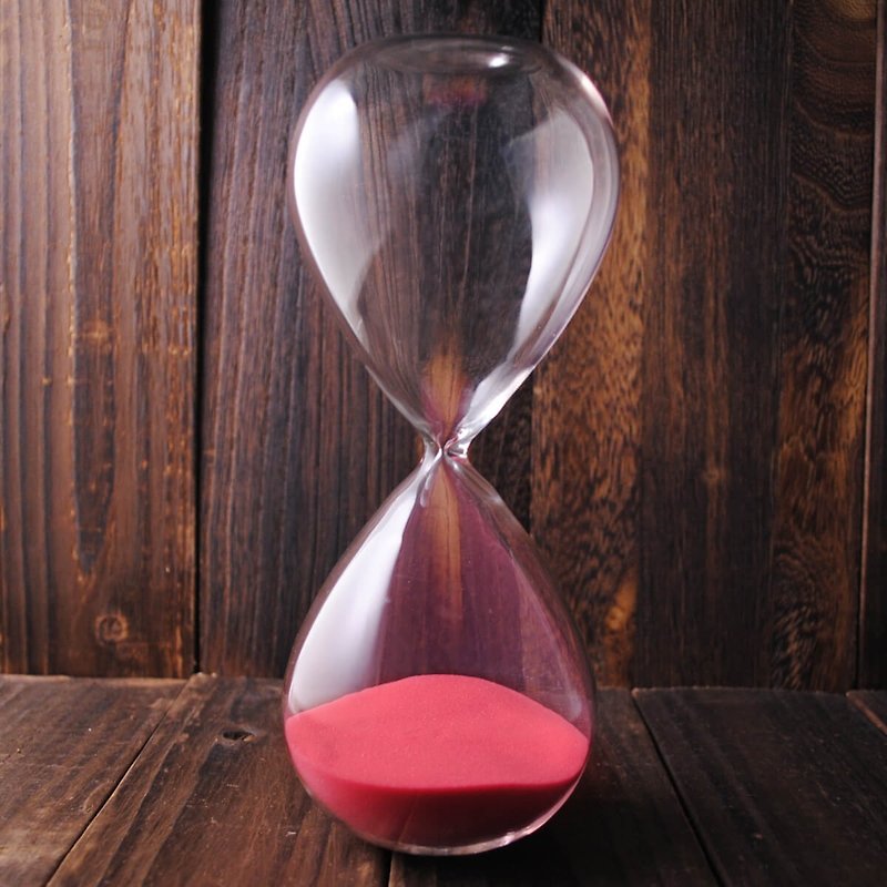 30分钟【时光沙漏】蔷薇色时光礼物 可定制化刻字 - 摆饰 - 玻璃 红色