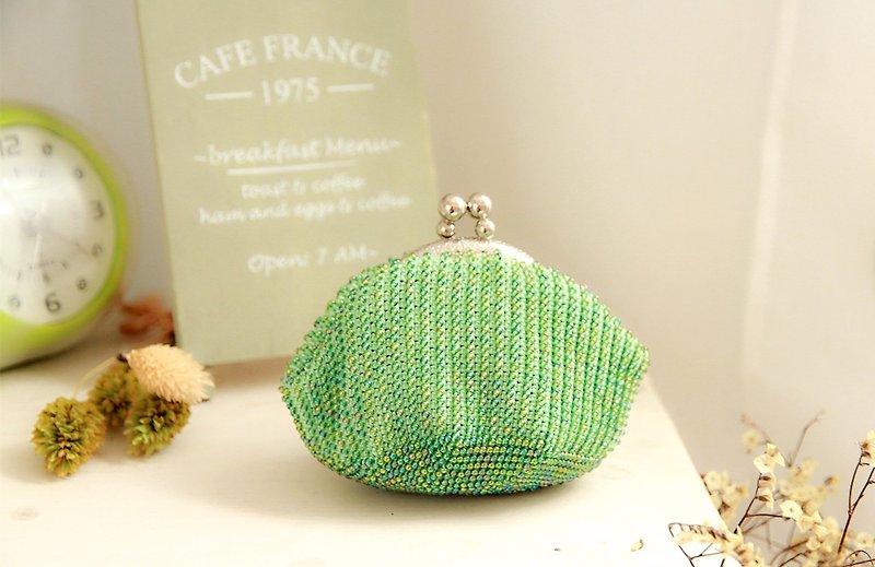 【好日手作】手工制作珠珠包 - 零钱包 - 其他材质 绿色