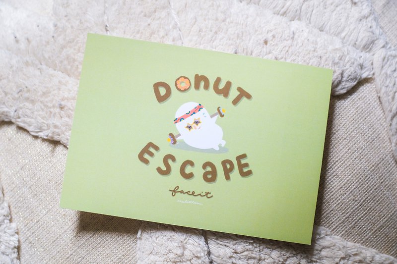 【Donut escape】明信片 - 卡片/明信片 - 纸 绿色