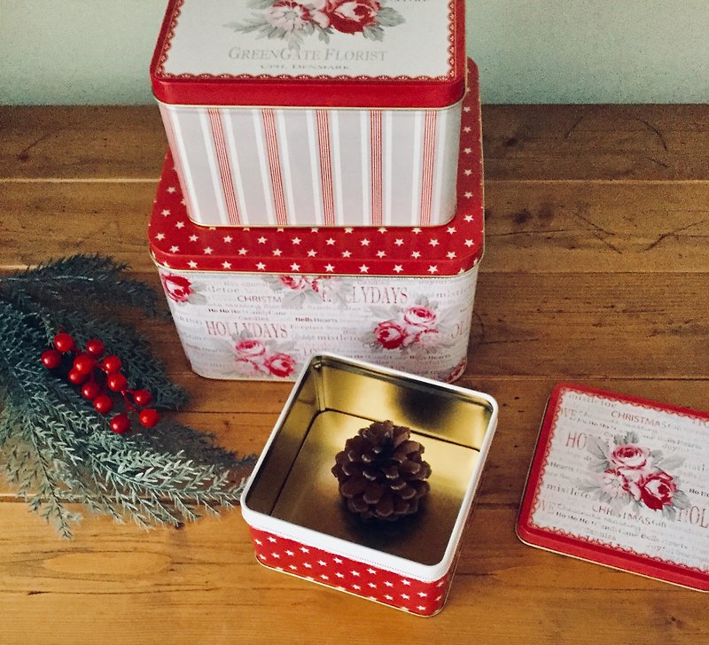 圣诞节限定包邮 丹麦Green Gate Sophie Red 三件组收纳盒 饼干盒 - 收纳用品 - 其他金属 