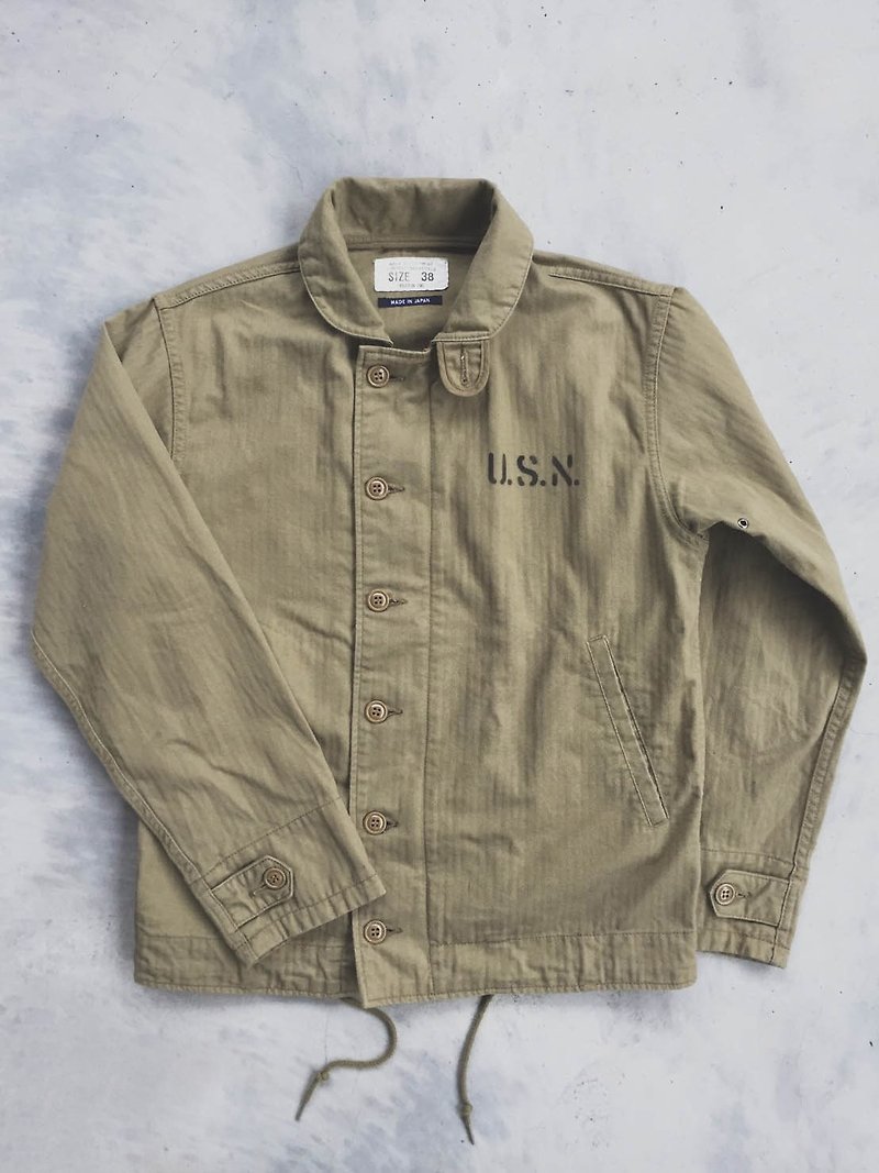 HOUSTON INC /U.S.N. N-1 deck jacket /薄款衬衫式夹克/甲板外套 - 男装外套 - 棉．麻 卡其色